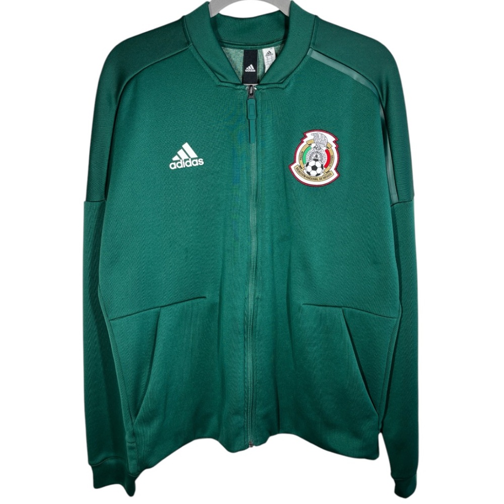 Adidas Mens Mexico ZNE Anthem Soccer Futbol World Cup Zip Jacket Sz Medium Green